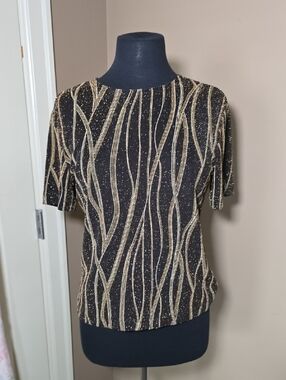 Vintage LIBRA Sparkle Thread Mid Sleeve Top